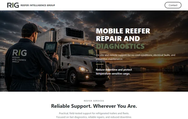 Reefer Intelligence Group mobile reefer repair and diagnostics website